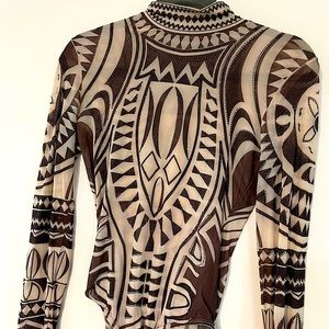 Unique Bodysuit With Rhinestones Design